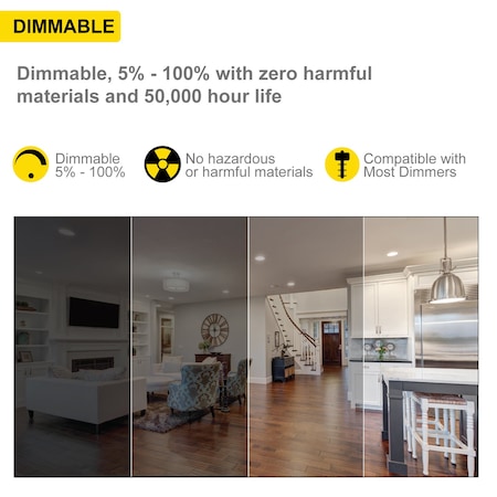 Nuwatt 3" Square Ceiling Light Ultra Thin LED Recessed Lighting 5CCT 2700K/3000K/3500K/4000K/5000K 12 PK NW-P-SQDL-3-6W-5CT-WH-12P